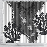 Black Coral Hawaii Shower Curtain Ekaha Ku Moana Honu Sea Turtle LT14 - Polynesian Pride