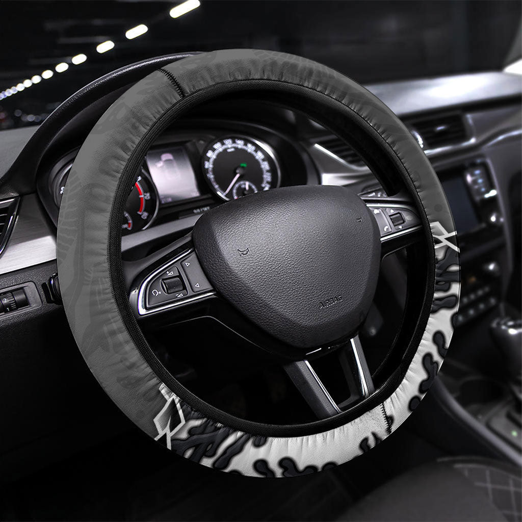 Black Coral Hawaii Steering Wheel Cover Ekaha Ku Moana Honu Sea Turtle LT14 Universal Fit Gray - Polynesian Pride