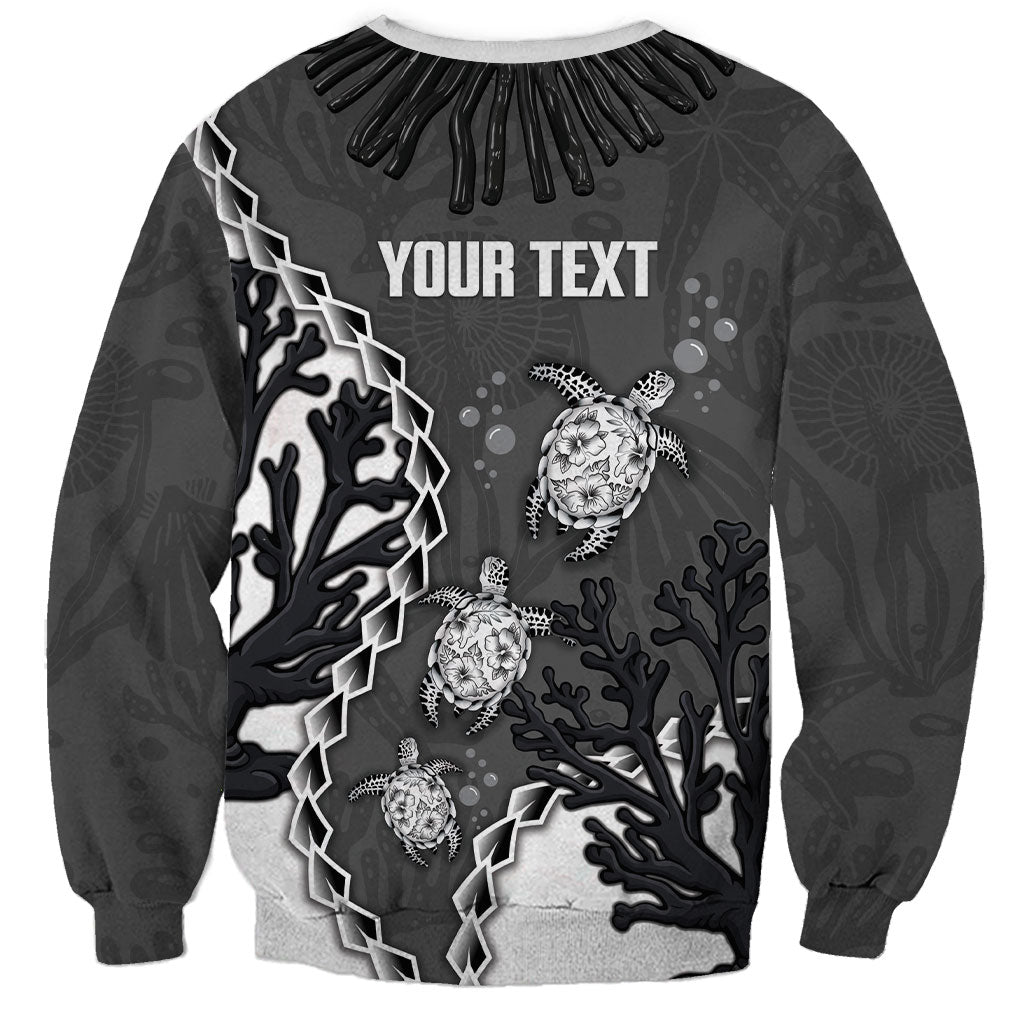 Personalized Black Coral Hawaii Sweatshirt Ekaha Ku Moana Honu Sea Turtle LT14 - Polynesian Pride