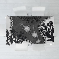 Black Coral Hawaii Tablecloth Ekaha Ku Moana Honu Sea Turtle LT14 Gray - Polynesian Pride