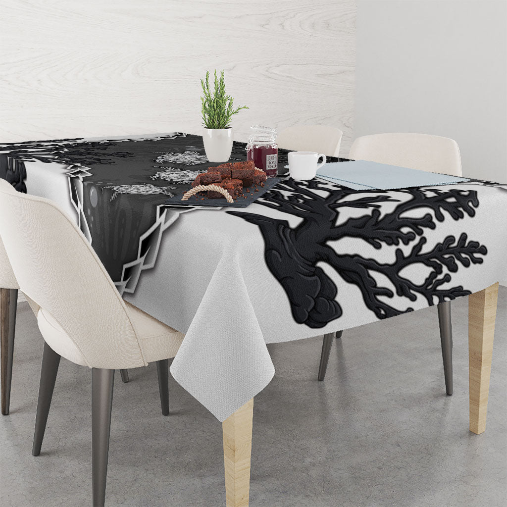 Black Coral Hawaii Tablecloth Ekaha Ku Moana Honu Sea Turtle LT14 - Polynesian Pride