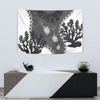 Black Coral Hawaii Tapestry Ekaha Ku Moana Honu Sea Turtle LT14 - Polynesian Pride