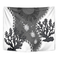 Black Coral Hawaii Tapestry Ekaha Ku Moana Honu Sea Turtle LT14 - Polynesian Pride