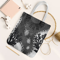 Black Coral Hawaii Tote Bag Ekaha Ku Moana Honu Sea Turtle LT14 White Strap One Size Gray - Polynesian Pride