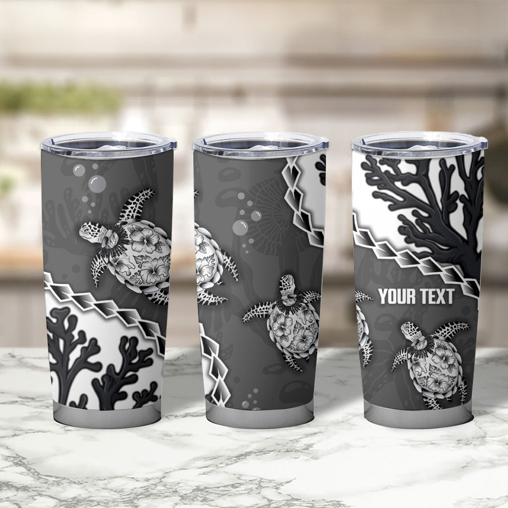 Personalized Black Coral Hawaii Tumbler Cup Ekaha Ku Moana Honu Sea Turtle LT14 - Polynesian Pride
