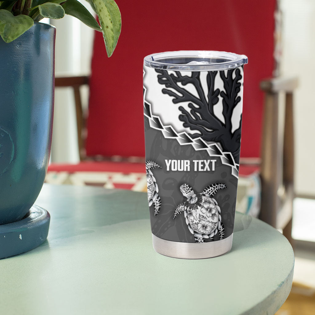 Personalized Black Coral Hawaii Tumbler Cup Ekaha Ku Moana Honu Sea Turtle LT14 - Polynesian Pride