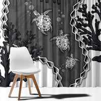 Black Coral Hawaii Window Curtain Ekaha Ku Moana Honu Sea Turtle LT14 - Polynesian Pride