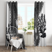 Black Coral Hawaii Window Curtain Ekaha Ku Moana Honu Sea Turtle LT14 - Polynesian Pride