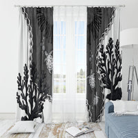 Black Coral Hawaii Window Curtain Ekaha Ku Moana Honu Sea Turtle LT14 - Polynesian Pride