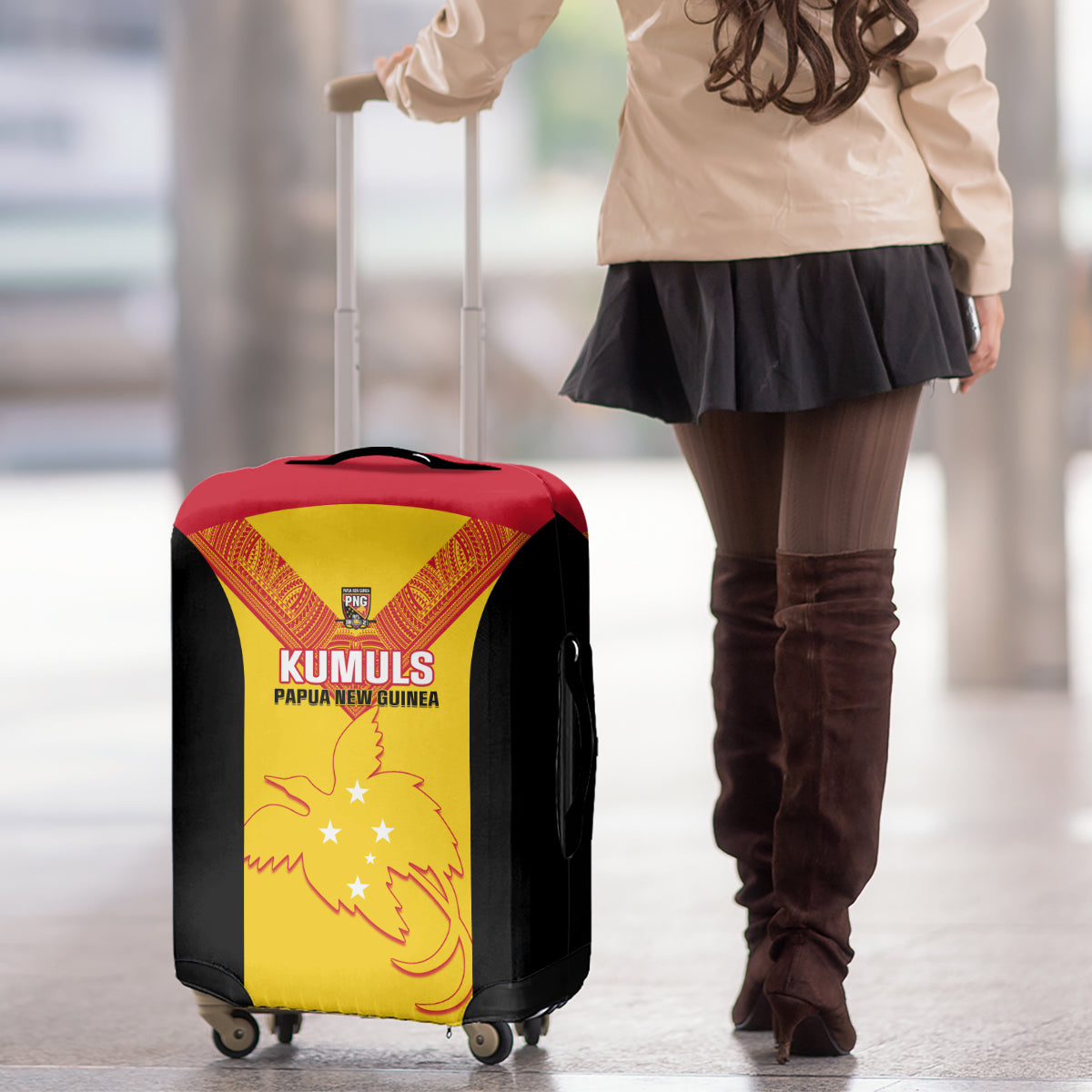 Papua New Guinea Rubgby Luggage Cover Pacific 2023 Go PNG Kumuls LT14 - Polynesian Pride