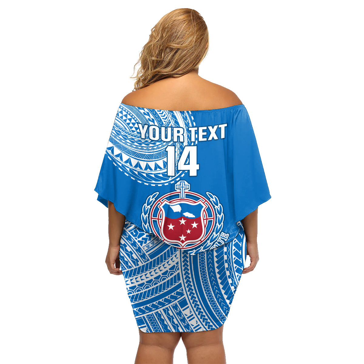 Custom Samoa Rugby Family Matching Off Shoulder Short Dress and Hawaiian Shirt Pacific 2023 Go Toa Samoa LT14 - Polynesian Pride