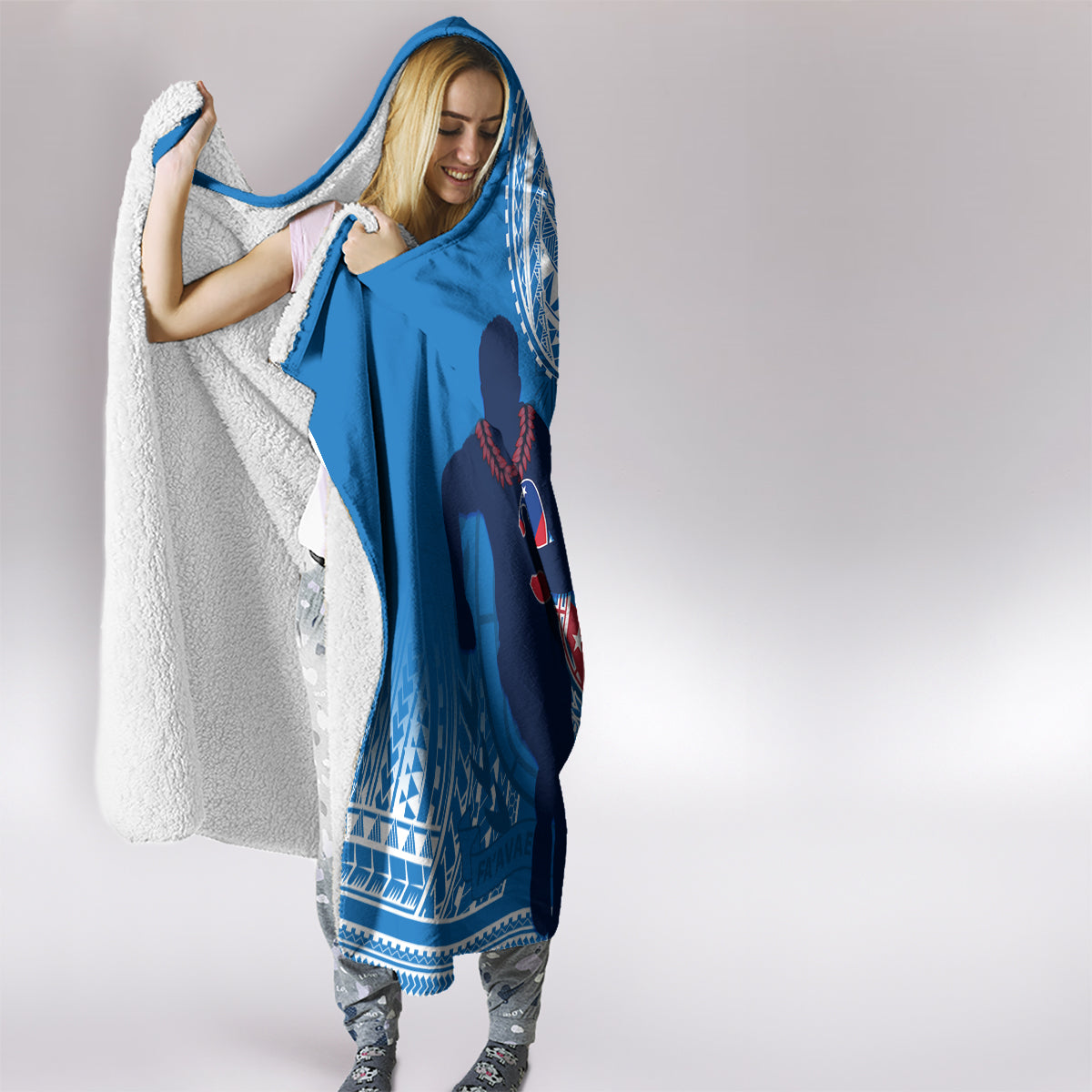 Samoa Rugby Hooded Blanket Pacific 2023 Go Toa Samoa LT14 - Polynesian Pride