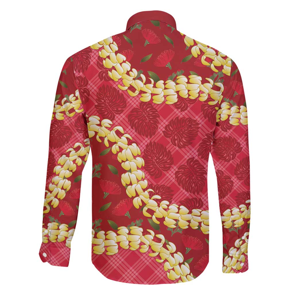 Red Palaka Hawaii Mele Kalikimaka Family Matching Puletasi and Hawaiian Shirt Ohia Lehua Monstera Puakenikeni Lei LT14 - Polynesian Pride