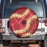 Red Palaka Hawaii Mele Kalikimaka Spare Tire Cover Ohia Lehua Monstera Puakenikeni Lei LT14 Red - Polynesian Pride