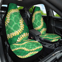 Green Palaka Hawaii Mele Kalikimaka Car Seat Cover Ohia Lehua Monstera Puakenikeni Lei LT14 One Size Green - Polynesian Pride