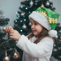 Green Palaka Hawaii Mele Kalikimaka Christmas Santa Hat Ohia Lehua Monstera Puakenikeni Lei LT14 - Polynesian Pride