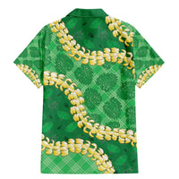 Green Palaka Hawaii Mele Kalikimaka Family Matching Mermaid Dress and Hawaiian Shirt Ohia Lehua Monstera Puakenikeni Lei LT14 - Polynesian Pride