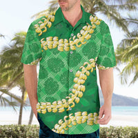 Green Palaka Hawaii Mele Kalikimaka Hawaiian Shirt Ohia Lehua Monstera Puakenikeni Lei LT14 - Polynesian Pride