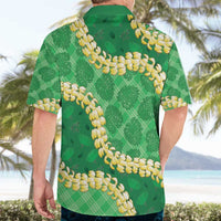 Green Palaka Hawaii Mele Kalikimaka Hawaiian Shirt Ohia Lehua Monstera Puakenikeni Lei LT14 - Polynesian Pride