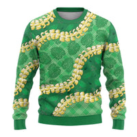 Green Palaka Hawaii Mele Kalikimaka Ugly Christmas Sweater Ohia Lehua Monstera Puakenikeni Lei LT14 - Polynesian Pride