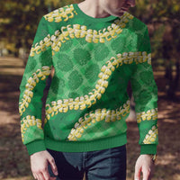 Green Palaka Hawaii Mele Kalikimaka Ugly Christmas Sweater Ohia Lehua Monstera Puakenikeni Lei LT14 - Polynesian Pride