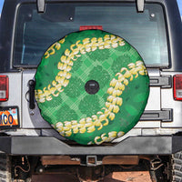 Green Palaka Hawaii Mele Kalikimaka Spare Tire Cover Ohia Lehua Monstera Puakenikeni Lei LT14 Green - Polynesian Pride