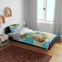 Hawaii Christmas Mele Kalikimaka Bedding Set Festive Palm Chilling Santa With Surfboard LT14 - Polynesian Pride
