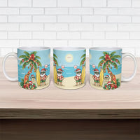 Hawaii Christmas Mele Kalikimaka Ceramic Mug Festive Palm Chilling Santa With Surfboard LT14 - Polynesian Pride
