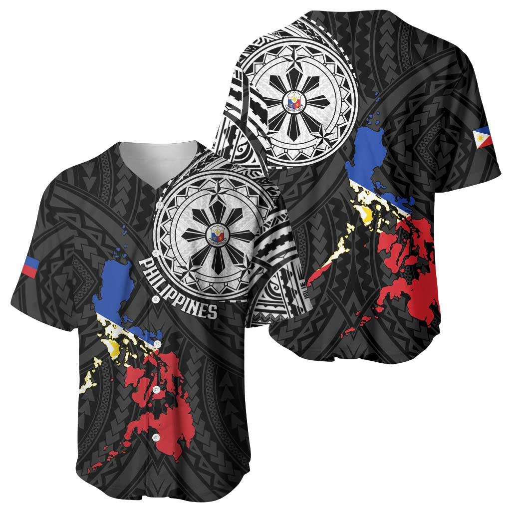 Philippines Strong Baseball Jersey Filipino Map Polynesian Tattoo - Polynesian Pride