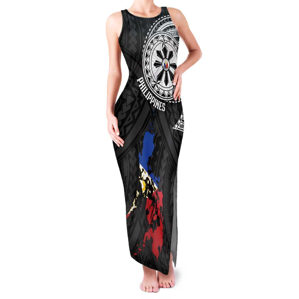 Philippines Strong Family Matching Tank Maxi Dress and Hawaiian Shirt Filipino Map Polynesian Tattoo - Polynesian Pride