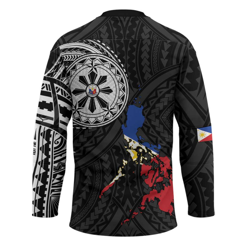 Philippines Strong Hockey Jersey Filipino Map Polynesian Tattoo - Polynesian Pride