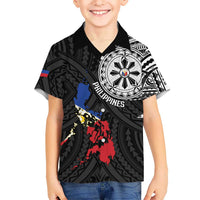 Philippines Strong Kid Hawaiian Shirt Filipino Map Polynesian Tattoo - Polynesian Pride