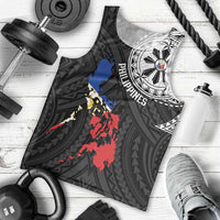 Philippines Strong Men Tank Top Filipino Map Polynesian Tattoo - Polynesian Pride
