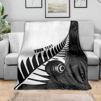New Zealand Lawn Bowls Custom Blanket Aotearoa Silver Fern - Polynesian Pride