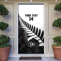 New Zealand Lawn Bowls Custom Door Cover Aotearoa Silver Fern - Polynesian Pride