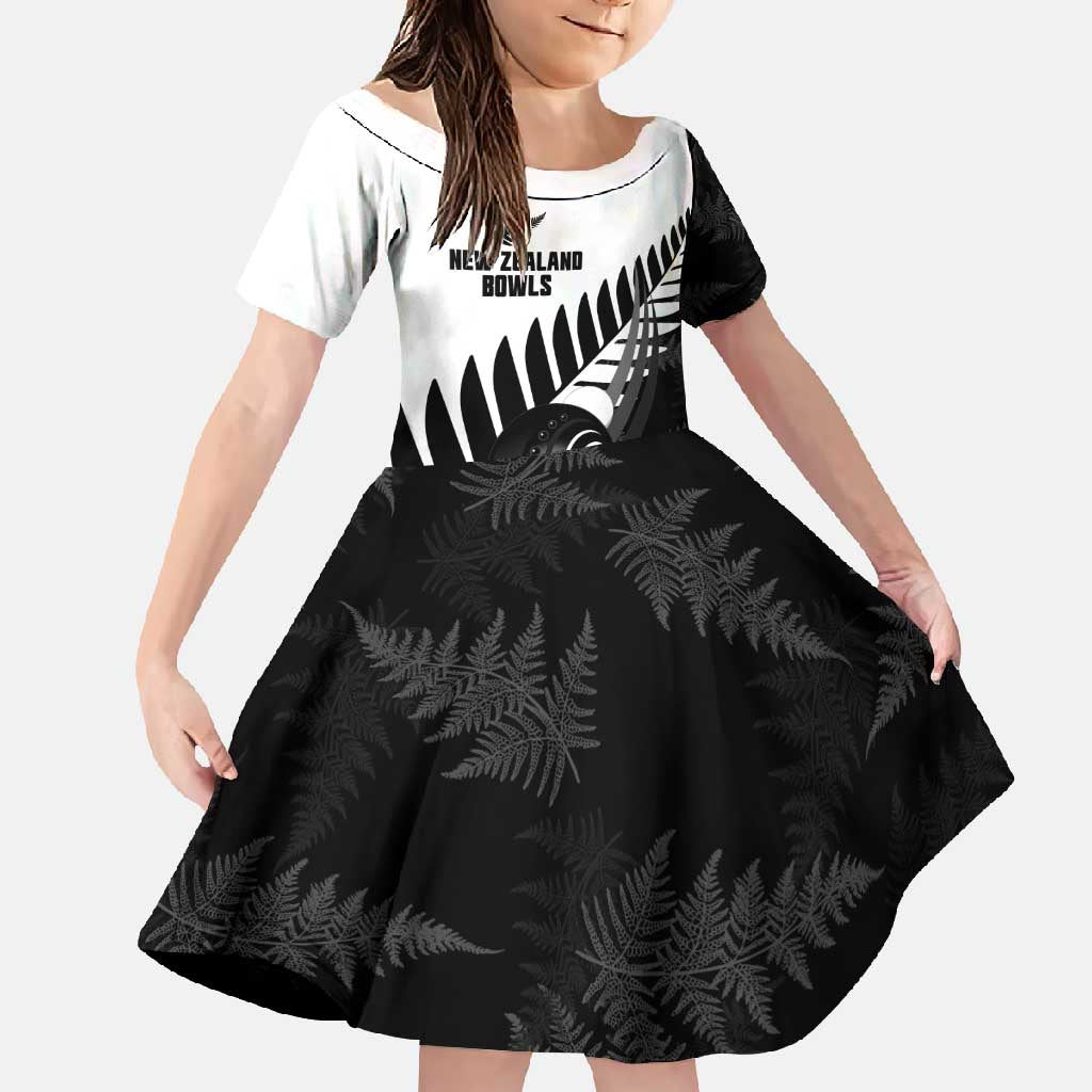 New Zealand Lawn Bowls Custom Family Matching Long Sleeve Bodycon Dress and Hawaiian Shirt Aotearoa Silver Fern - Polynesian Pride