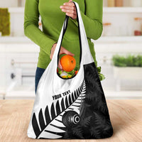 New Zealand Lawn Bowls Custom Grocery Bag Aotearoa Silver Fern - Polynesian Pride