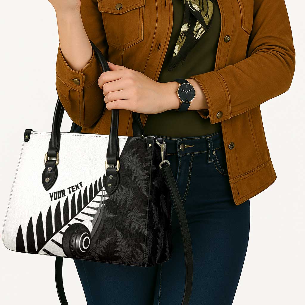 New Zealand Lawn Bowls Custom Leather Bag Aotearoa Silver Fern - Polynesian Pride