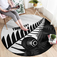 New Zealand Lawn Bowls Custom Round Carpet Aotearoa Silver Fern - Polynesian Pride