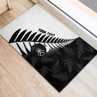 New Zealand Lawn Bowls Custom Rubber Doormat Aotearoa Silver Fern - Polynesian Pride
