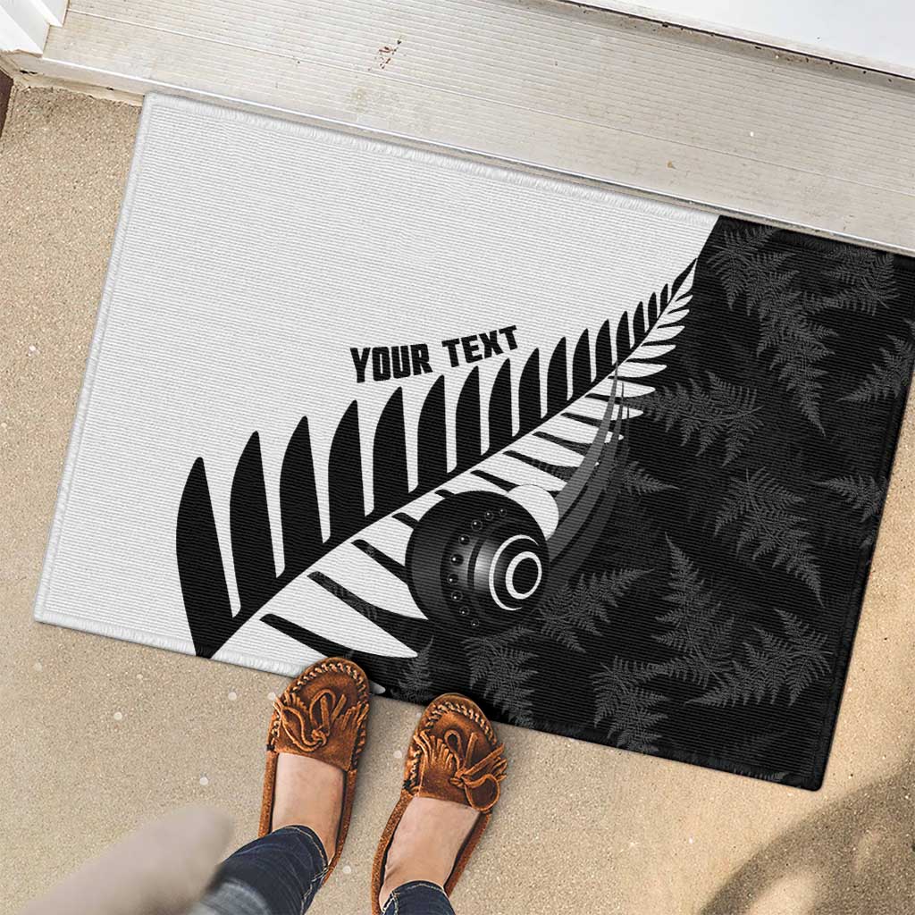 New Zealand Lawn Bowls Custom Rubber Doormat Aotearoa Silver Fern - Polynesian Pride