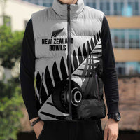 New Zealand Lawn Bowls Custom Sleeveless Puffer Jacket Aotearoa Silver Fern - Polynesian Pride