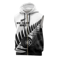 New Zealand Lawn Bowls Custom Sleeveless Zip Hoodie Aotearoa Silver Fern - Polynesian Pride