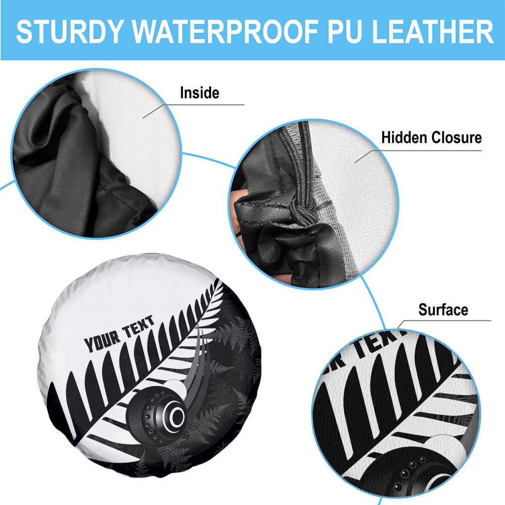 New Zealand Lawn Bowls Custom Spare Tire Cover Aotearoa Silver Fern - Polynesian Pride