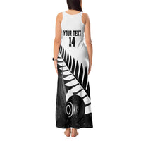 New Zealand Lawn Bowls Custom Tank Maxi Dress Aotearoa Silver Fern - Polynesian Pride