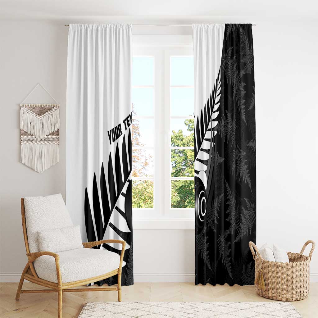 New Zealand Lawn Bowls Custom Window Curtain Aotearoa Silver Fern - Polynesian Pride