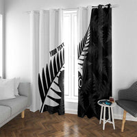 New Zealand Lawn Bowls Custom Window Curtain Aotearoa Silver Fern - Polynesian Pride