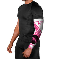New Zealand Lawn Bowls Breast Cancer Custom Arm Sleeves Aotearoa Maori Silver Fern Pink Ribbon - Polynesian Pride