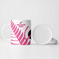 New Zealand Lawn Bowls Breast Cancer Custom Ceramic Mug Aotearoa Maori Silver Fern Pink Ribbon - Polynesian Pride