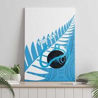 New Zealand Lawn Bowls Prostate Cancer Custom Canvas Wall Art Aotearoa Maori Silver Fern Blue Ribbon - Polynesian Pride